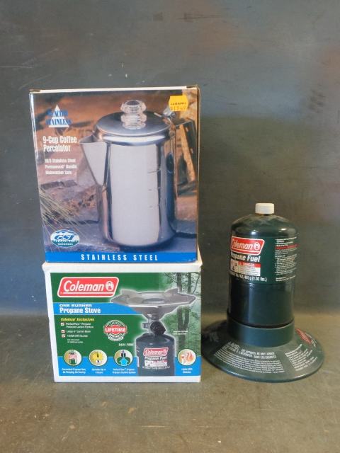 lot 59 image: Coleman Stove and Coffee Percolator