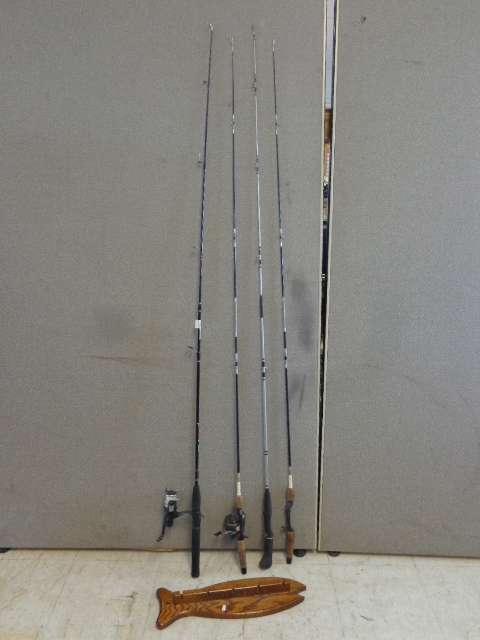 lot 112 image: Fishing Poles and Pole Hanger