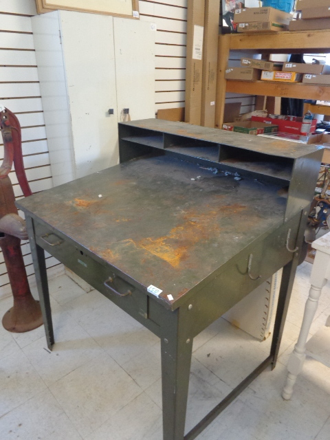 lot 150 image: Metal Table with Angled Top