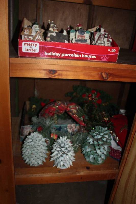 lot 1666 image: Lot of (2) Shelves of Christmas Decorations