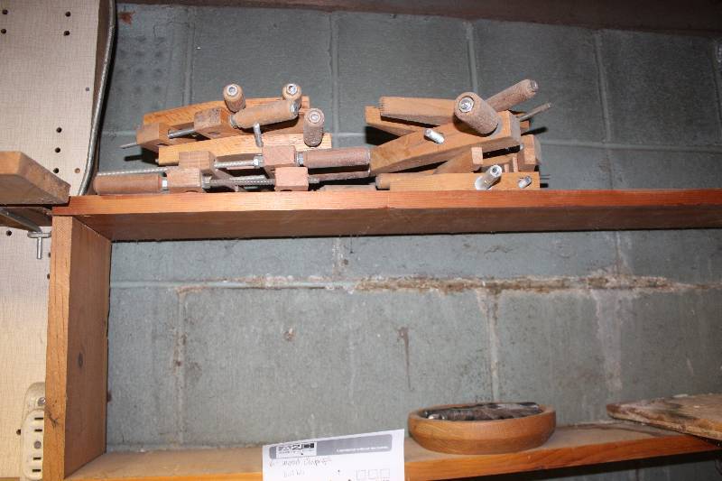lot 1644 image: 6-Wood Clamps, Drill Bits