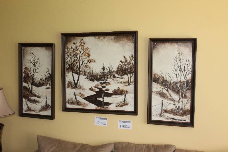 lot 1707 image: Lot of (3) Oil Paintings