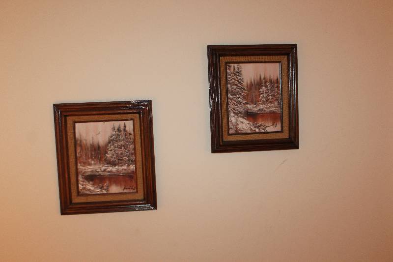 lot 1669 image: Lot of (3) Decorations Includes 2) Framed Wall Art 1) Hanging Art