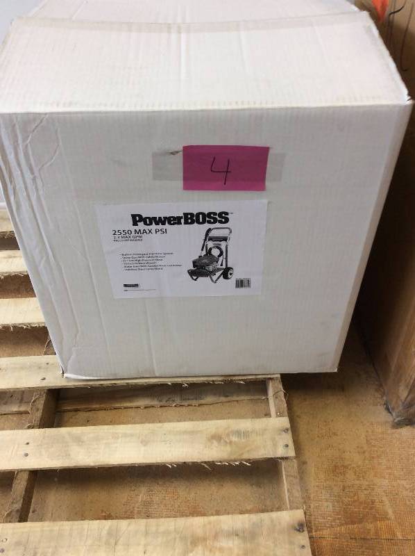 lot 4 image: PowerBoss 2500-PSI Gas Pressure Washer with 675 Series 190cc Engine and ReadyStart Technology,  manufacturung Refurbished