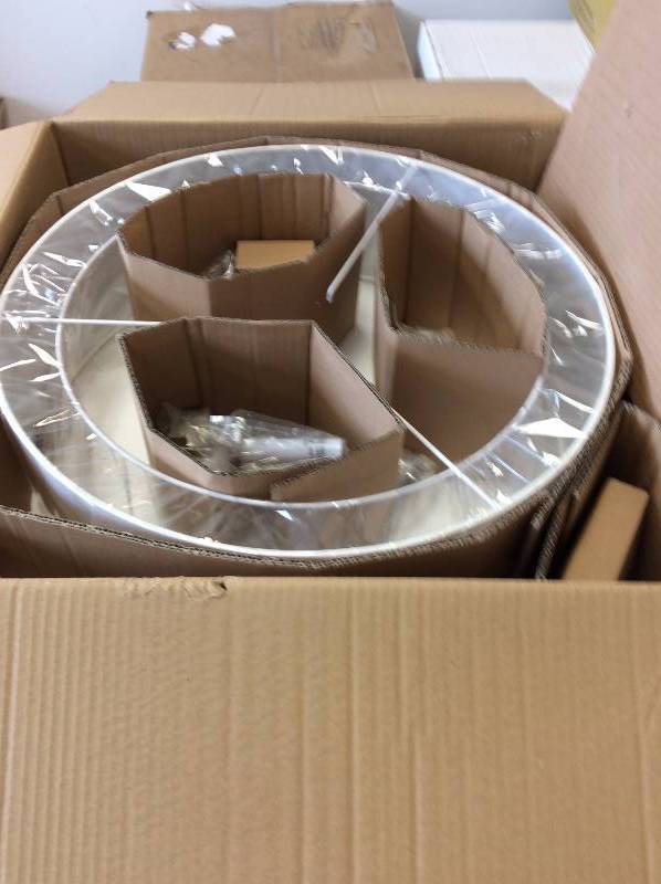lot 12 image: Progress Lighting 5-Light Brushed Nickel Chandelier Model # P4217-09 open box never used