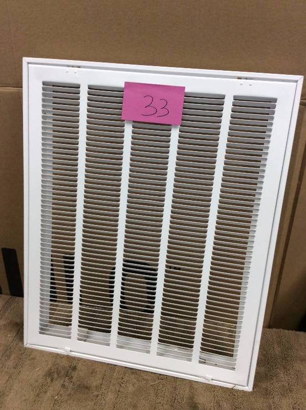 lot 33 image: TruAire 24 in. x 24 in. White Return Air Filter Grille open box never used
