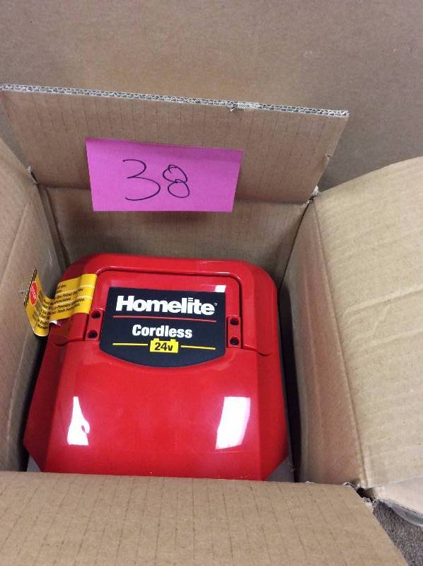 lot 38 image: Homelite 24-Volt Replacement Cordless Battery open box never used