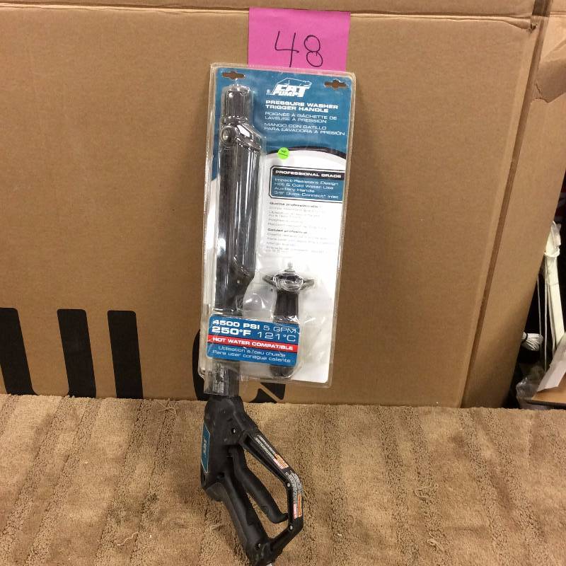 lot 48 image: Cat Pumps 20 in. 4500-PSI Hot Water Pressure Washer Trigger Gun open box never used