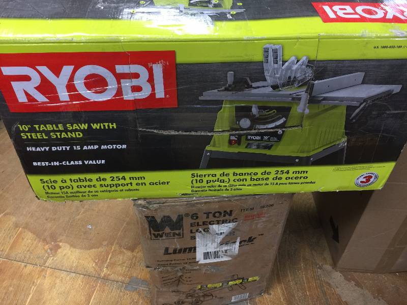 lot 58 image: Ryobi 15 Amp 10 in. Table Saw open box never used