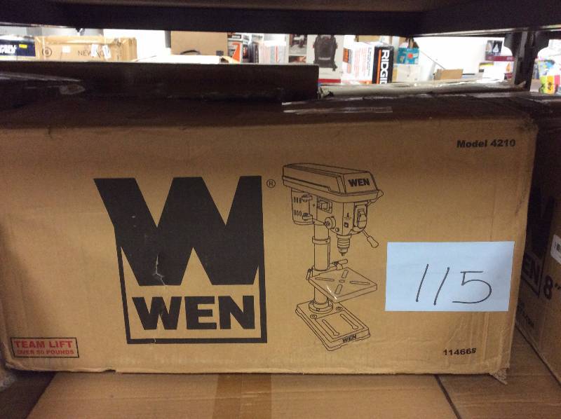 lot 115 image: WEN 10 in. Drill Press with Laser Model#  4210 open box never used