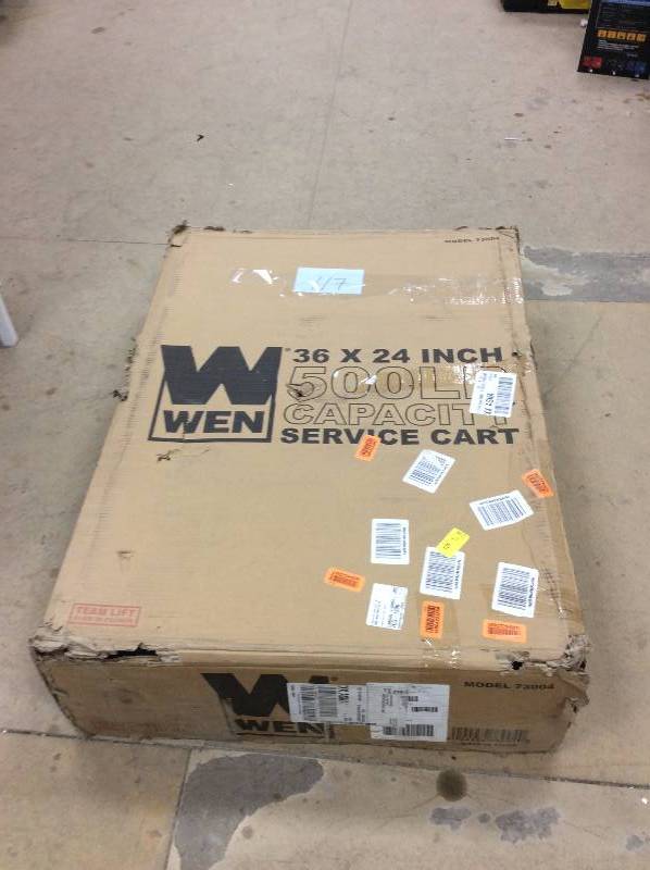lot 117 image: WEN 500 lb. Capacity 36 in. Service Cart, Gray