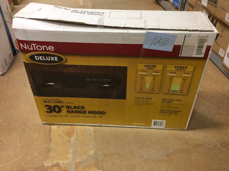 lot 123 image: NuTone Allure I Series 30 in. Convertible Range Hood in Black