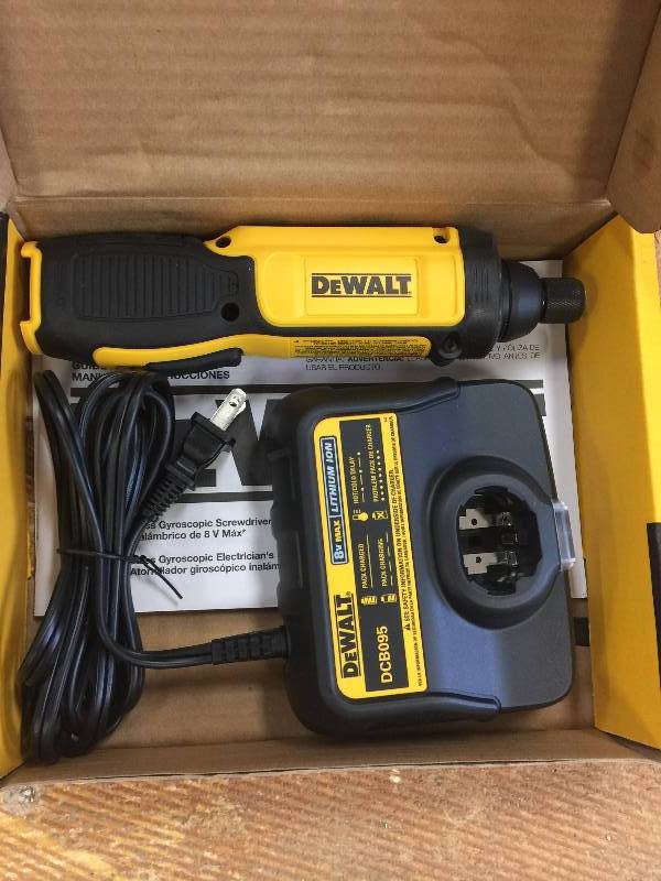 lot 65 image: DEWALT 8-Volt Max Lithium-Ion Cordless Gyroscopic Screwdriver in working conditions missing battery