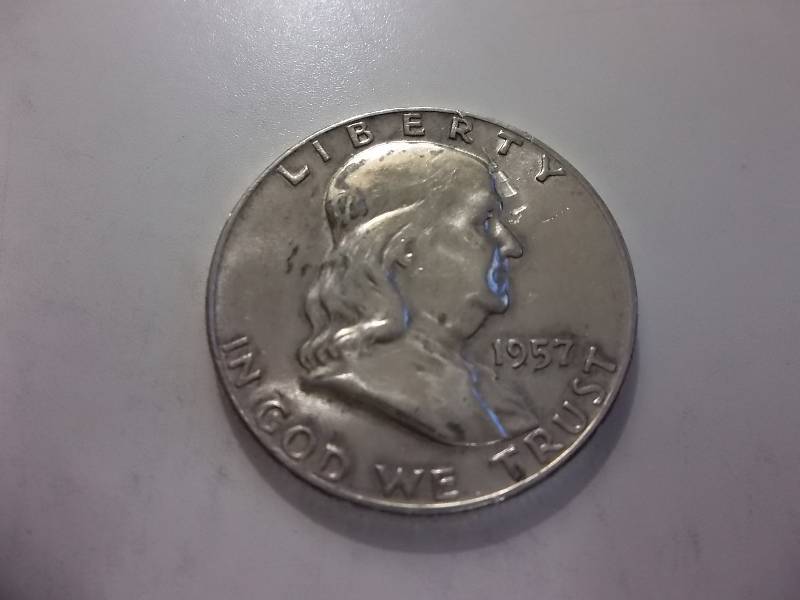 1957 D  Franklin Half Dollar High Grade MSWith Full Bell
