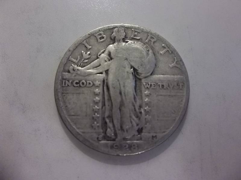 1928 S Standing Liberty Quarter Strong Date