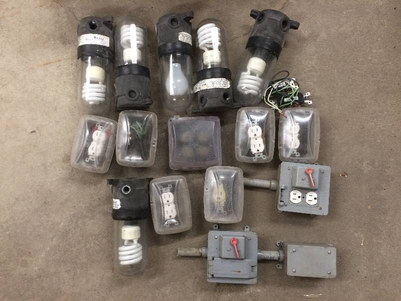 lot 66 image: Outlet Boxes and Safety Light Globes
