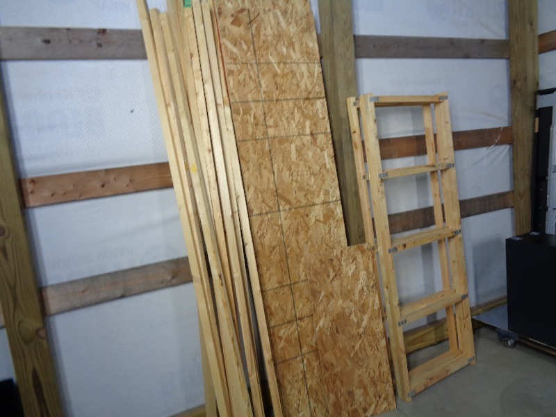 lot 50 image: Wood Shelving Brackets and Material