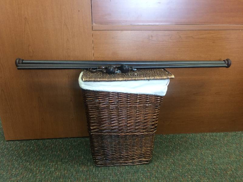 lot 13 image: Laundry Hamper with Curtain Rod