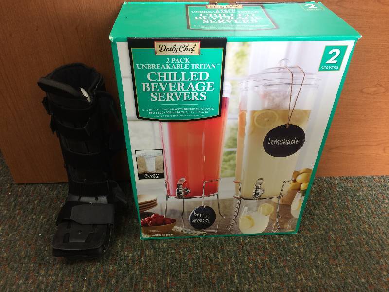 lot 28 image: Walking Boot and Beverage Server