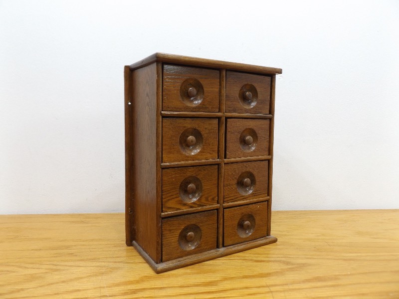 Antique Solid Wood 8-Drawer Spice Rack