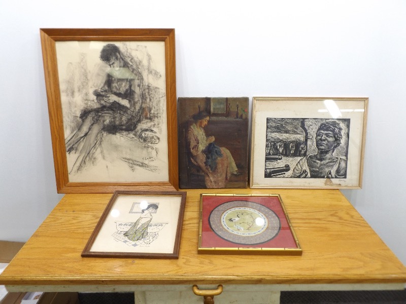 Large Lot of Original Framed Art