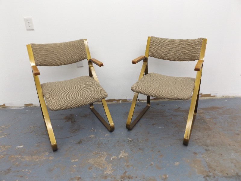 2 Mid Century Modern Metal Chairs