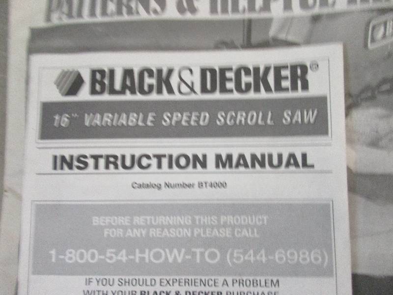 black decker 16 variable speed scroll saw BT4000 MAY