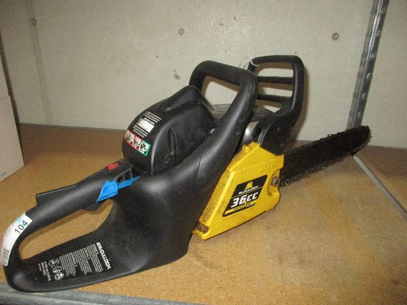 lot 104 image: McCulloch 36cc chain saw