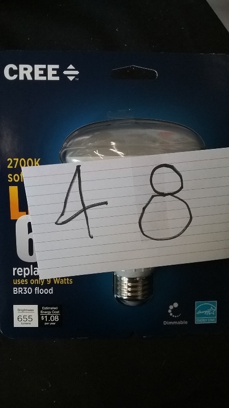 lot 48 image: Cree 65W Equivalent Soft White (2700K) BR30 LED Flood Light Bulb