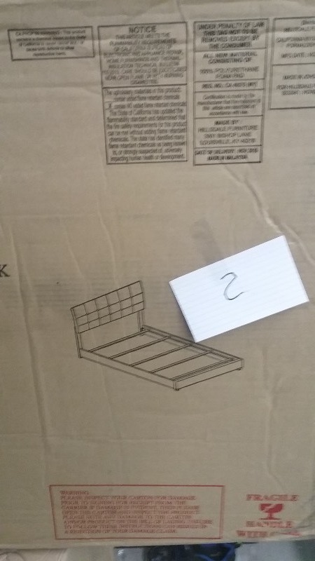 lot 2 image: Lusso Upholstered Headboard, Twin, Black