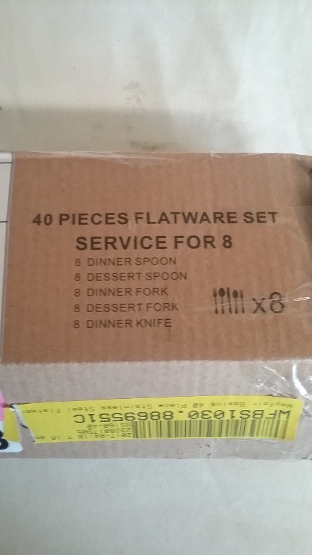 lot 80 image: 40 Piece Stainless Steel Flatware