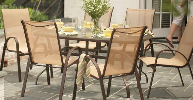 lot 45 image: Navona 7 piece patio set (tan)