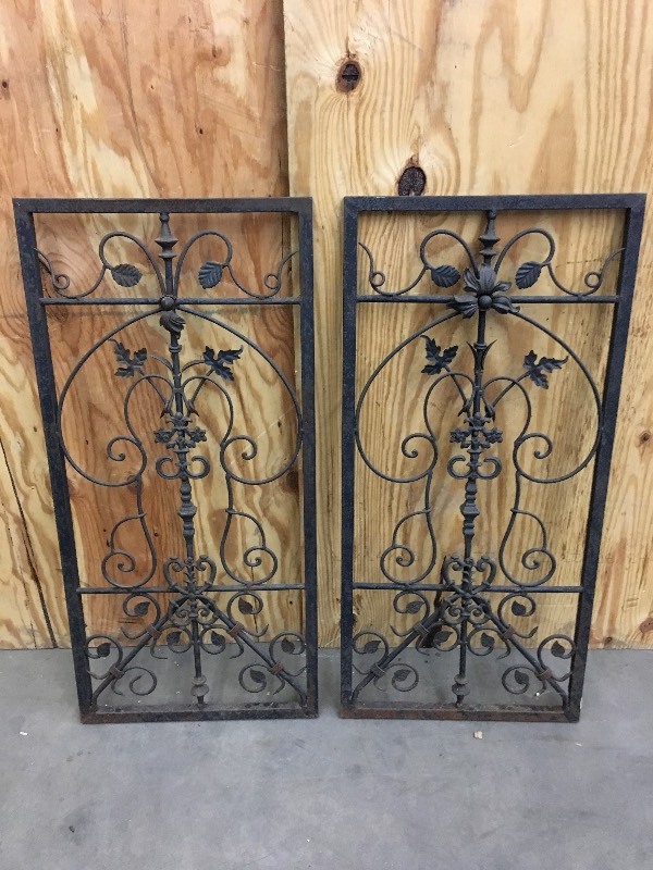 lot 74 image: (2) 20x48 Decorative Iron Pieces ...