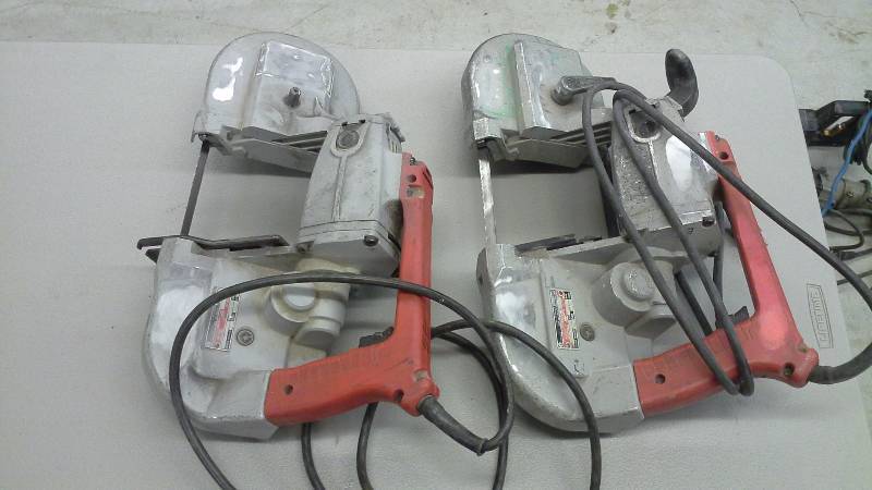 lot 36 image: Pair of Milwaukee Heavy Duty Portable Bandsaws