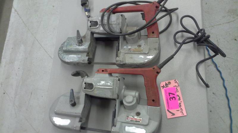 lot 37 image: Pair of Milwaukee Heavy Duty Portable Bandsaws