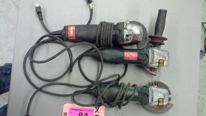 lot 84 image: Three Metabo Grinders