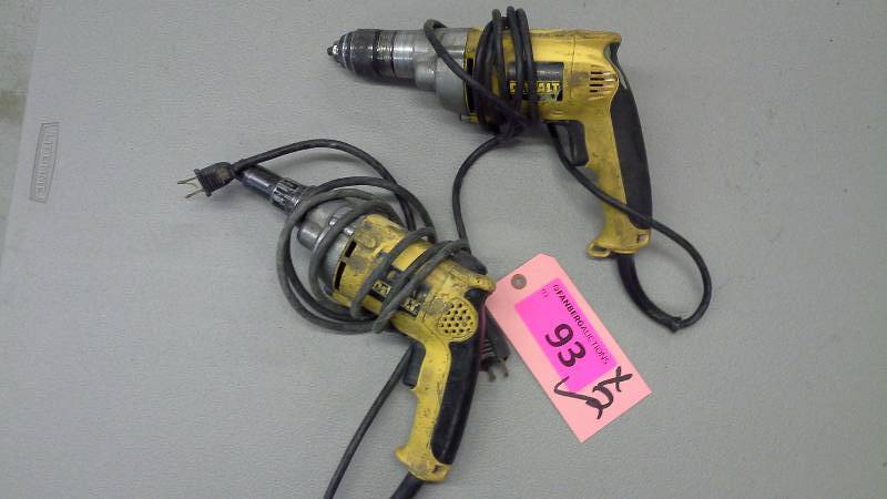 lot 93 image: Pair of DeWalt Drills