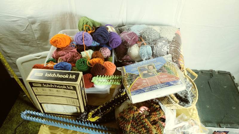 lot 337 image: LARGE lot of yarn and latch hook kits