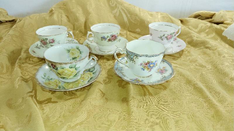 lot 244 image: 5 Tea Cups with Matching Saucers