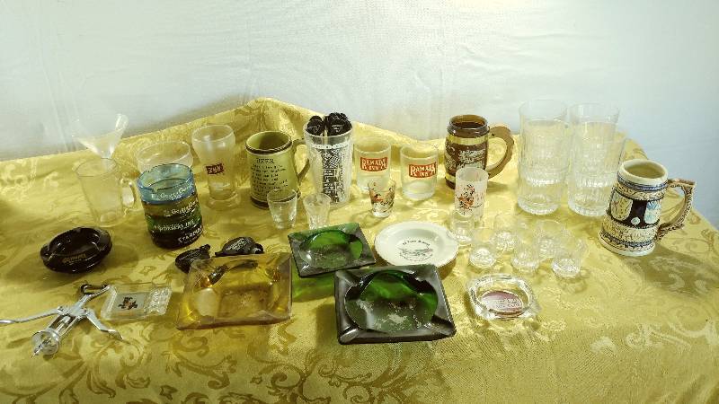 lot 277 image: Misc. Glasses, Shot Glasses, and Ash Trays