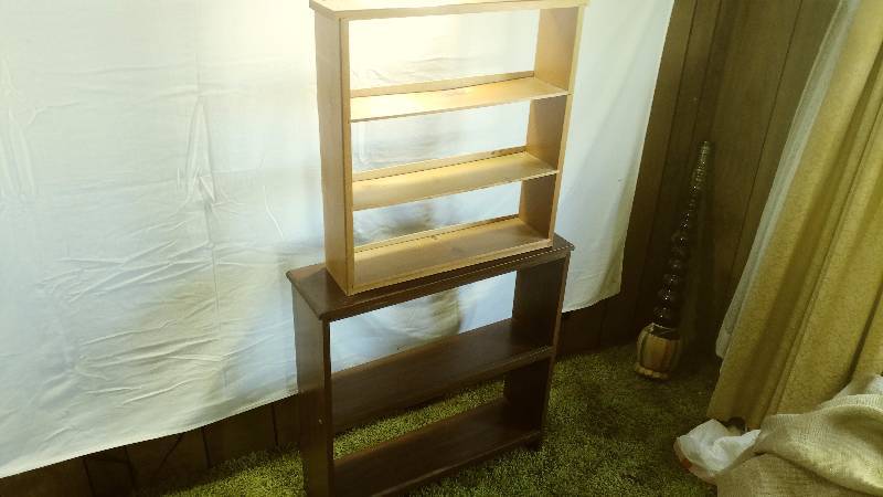 lot 291 image: Desk and Bookshelf