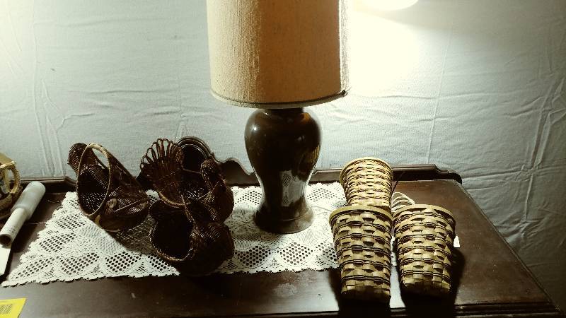 lot 235 image: Lamp and Decorative Baskets