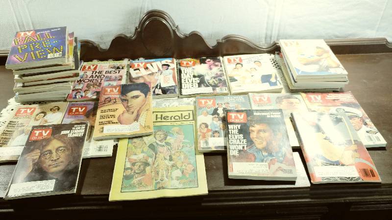 lot 25 image: Vintage TV Guides, Some feat. Elvis and John Lennon