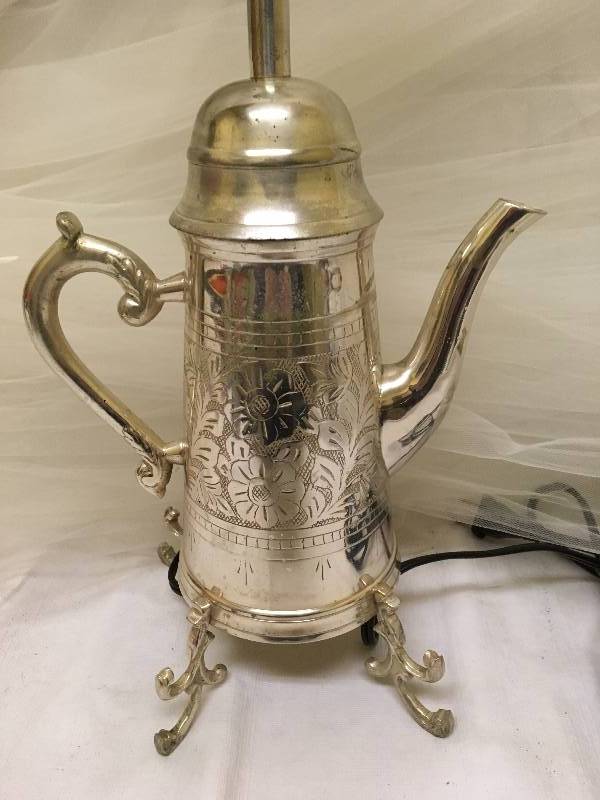 Silver Teapot Lamp