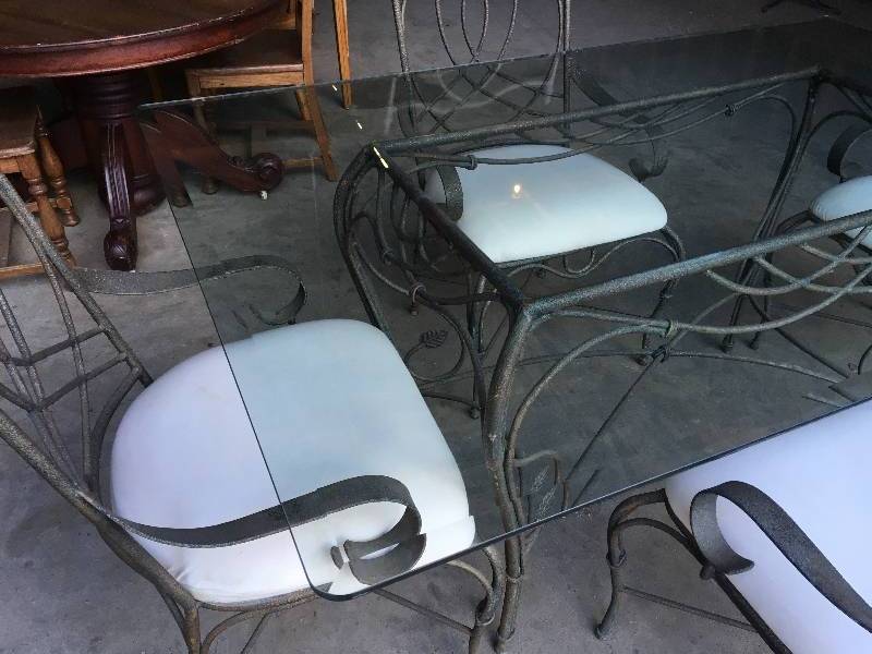 Glass Top Table and Matching Chairs