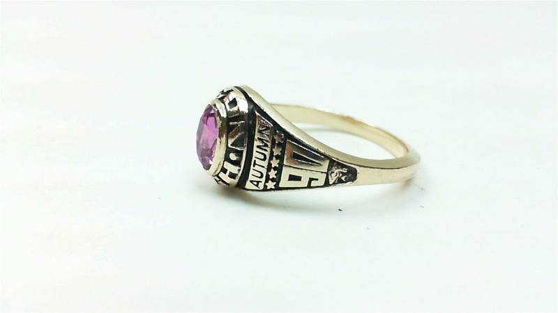 Pink Topaz Florida Leon Lions High School Class Ring 10k Gold Size 7.75