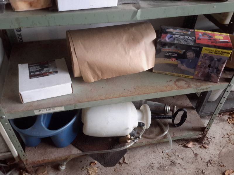 lot 72 image: 2 shelves in the garage and everything on them