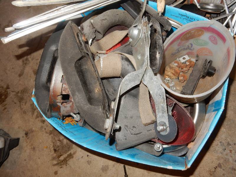lot 70 image: A large lot of Misc. Vintage car parts, trim etc..