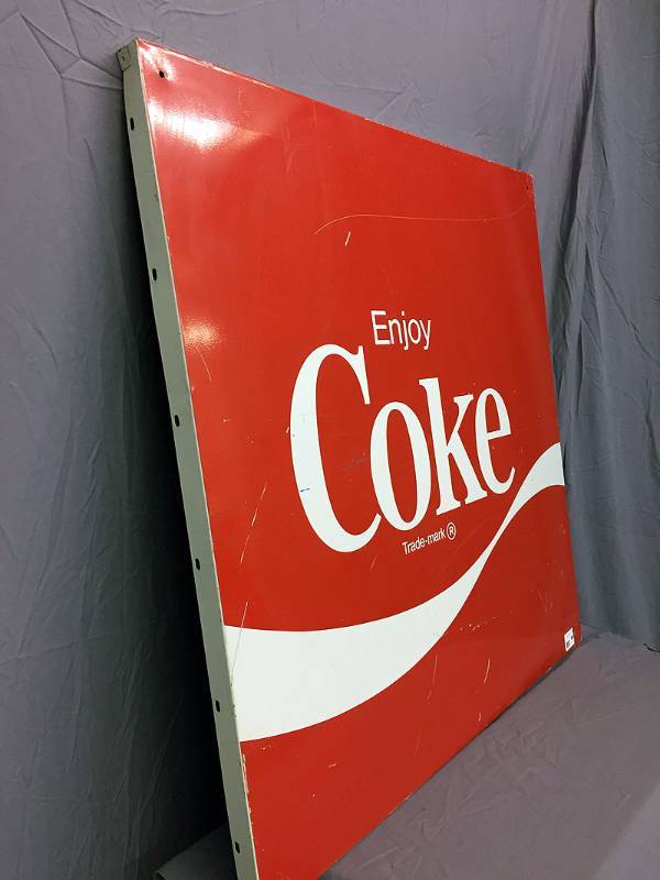 lot 1 image: Coke Metal Sign