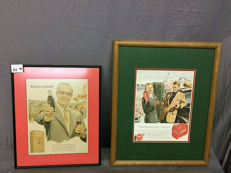 lot 6 image: Framed advertising pictures
